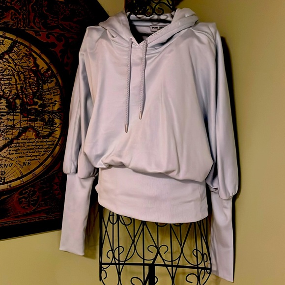 NWT Opening Ceremony, M cotton satin hoodie, cinch waist / sleeve, beautiful!! - Picture 1 of 3